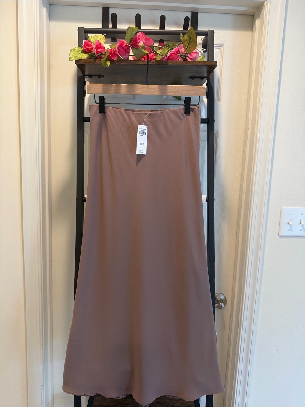Abercrombie & Fitch Dusty Mauve Maxi A-Line Skirt